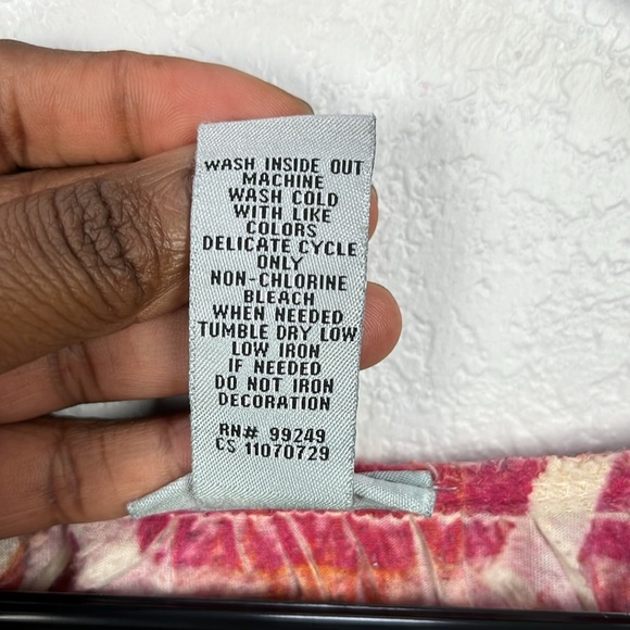 Catherines Top Womens Plus Size 1X Blouse Multicolor Boho Embellished Peasant - Picture 4 of 10